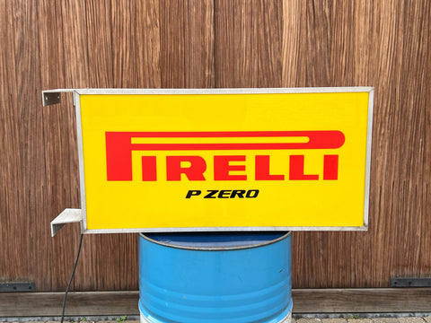 1990s Pirelli official dealer vintage illuminated double side sign