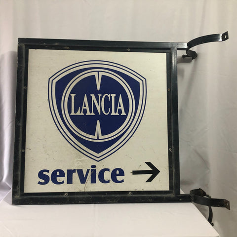 1980s Lancia official dealer double side Service sign