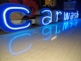 1980s Vintage Car Wash Very Large illuminated neon sign