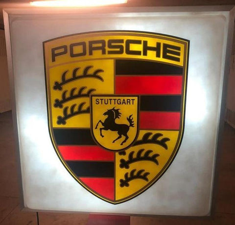 1990s Porsche official dealership illuminated sign