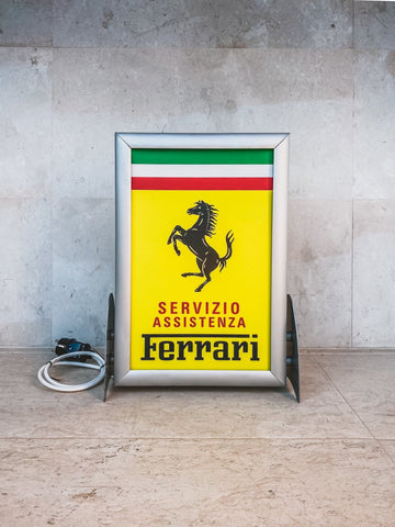 2010s Ferrari dealership illuminated sign