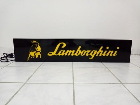 2000s Lamborghini dealership illuminated 3D sign