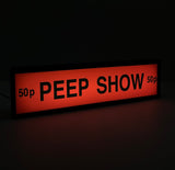 1970s Soho UK "Peep Show" illuminated sign