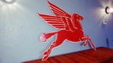 1953 Original Mobiloil "Pegasus" enamel double side sign