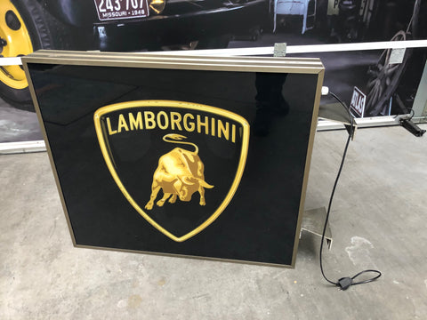 1994 Lamborghini official dealership double side illuminated sign