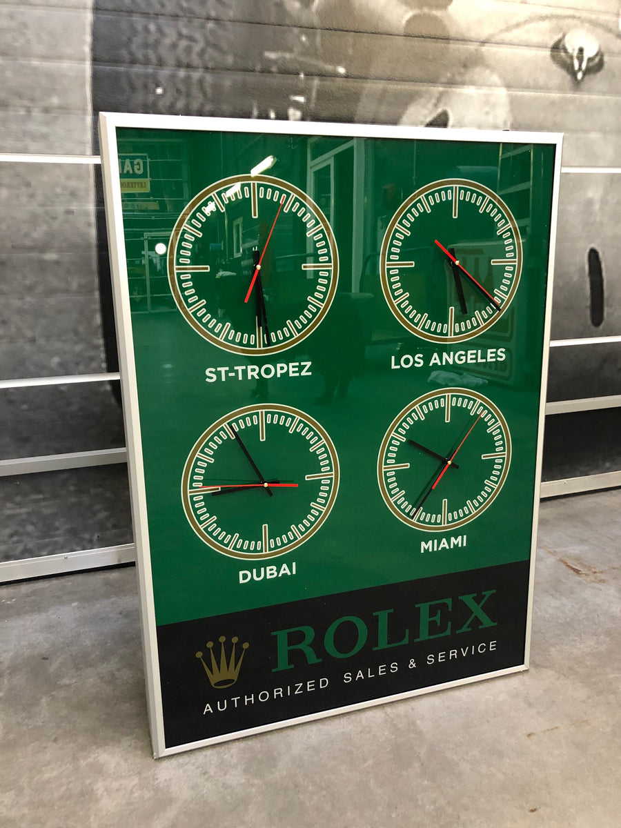 Rolex official dealer World Clock illuminated sign The Sign Experience