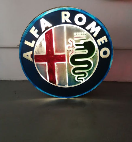 1980s Alfa Romeo official dealer illuminated sign