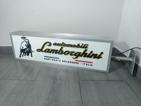1990s Lamborghini official dealership double side illuminated sign