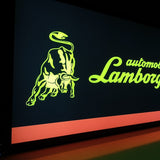 2000s Lamborghini dealer illuminated sign and clock