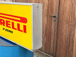 1990s Pirelli official dealer vintage illuminated double side sign