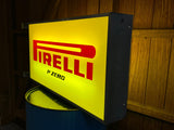 1990s Pirelli official dealer vintage illuminated double side sign