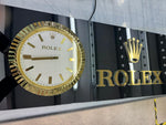 2000s Rolex Geneva official dealer illuminated clock sign