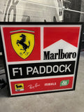 1986 Ferrari Official Paddocks F1 double side illuminated neon sign