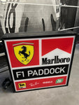 1986 Ferrari Official Paddocks F1 double side illuminated neon sign