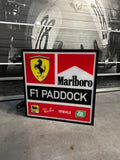 1986 Ferrari Official Paddocks F1 double side illuminated neon sign