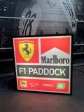 1986 Ferrari Official Paddocks F1 double side illuminated neon sign