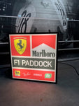 1986 Ferrari Official Paddocks F1 double side illuminated neon sign