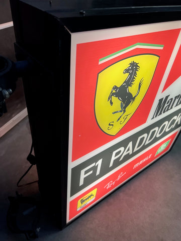 1986 Ferrari Official Paddocks F1 double side illuminated neon sign ...