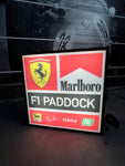 1986 Ferrari Official Paddocks F1 double side illuminated neon sign