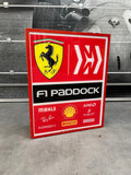 2019 Ferrari Official Paddocks F1 double side illuminated neon sign