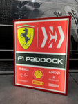 2019 Ferrari Official Paddocks F1 double side illuminated neon sign