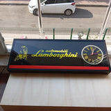 2000s Lamborghini dealer illuminated sign and clock