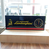 2000s Lamborghini dealer illuminated sign and clock