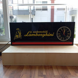 2000s Lamborghini dealer illuminated sign and clock