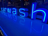 1980s Vintage Car Wash Very Large illuminated neon sign