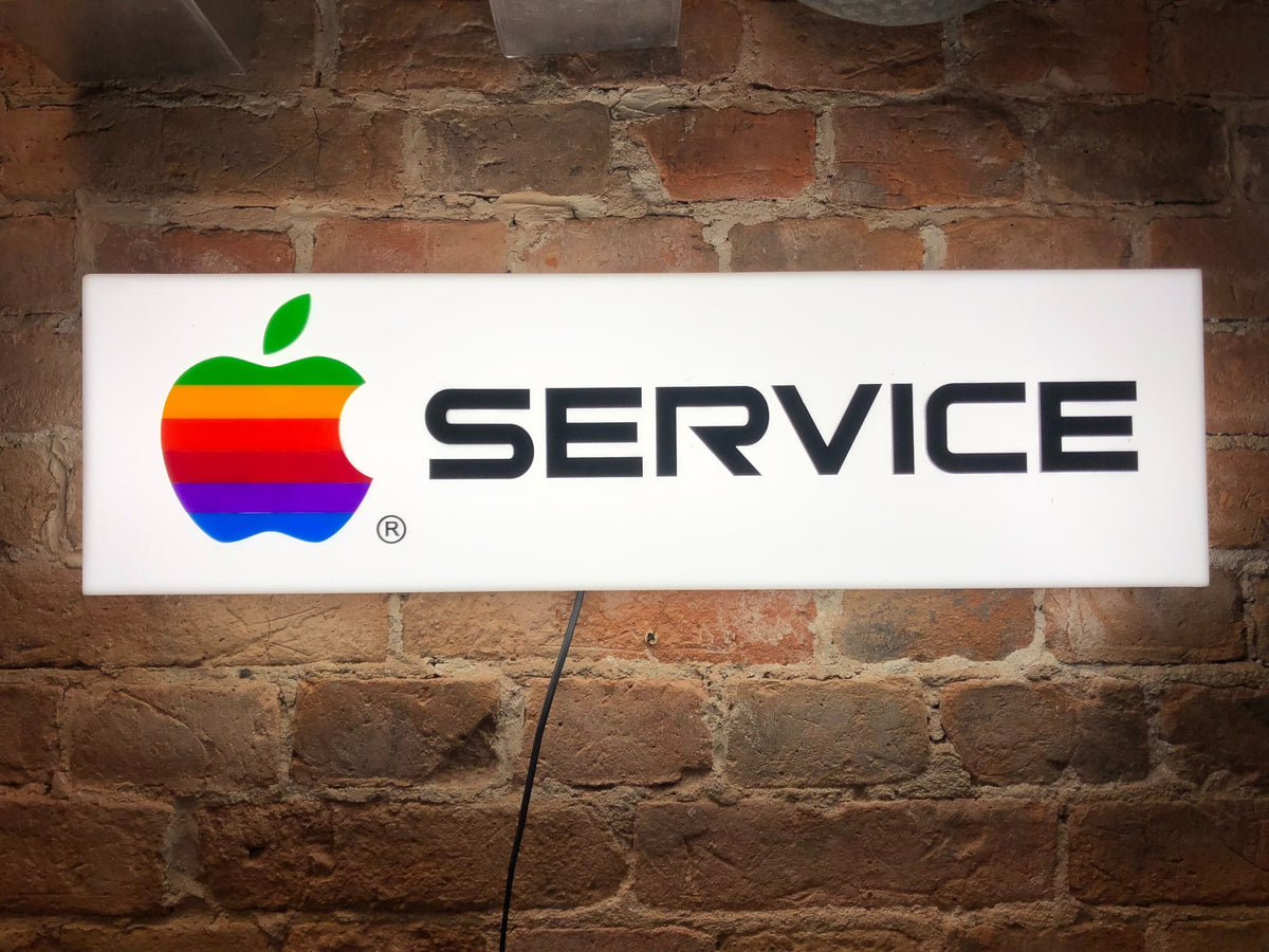 2000s Apple official dealer illuminated service sign – The Sign Experience