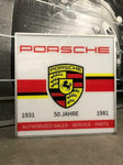 1980s Porsche official dealership illuminated sign