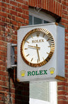 1990s Rolex Geneva official dealer illuminated clock double side sign