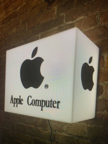 1990s Apple official dealer illuminated cube sign