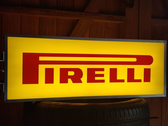 1980s Pirelli official dealer vintage illuminated double side sign ...