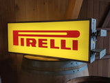 1980s Pirelli official dealer vintage illuminated double side sign