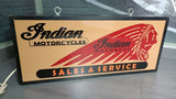 1990s Indian Motorcycle dealership illuminated dual side sign