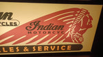 1990s Indian Motorcycle dealership illuminated dual side sign