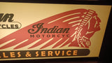 1990s Indian Motorcycle dealership illuminated dual side sign