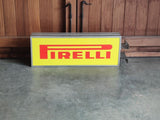 1980s Pirelli official dealer vintage illuminated double side sign