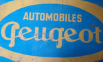 1930s Peugeot official dealership vintage sign