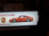 Very long Porsche 356 / 911 illuminated sign