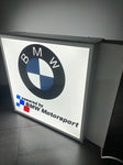 2000s BMW Motorsport dealership illuminated double side 3D sign