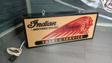 1990s Indian Motorcycle dealership illuminated dual side sign