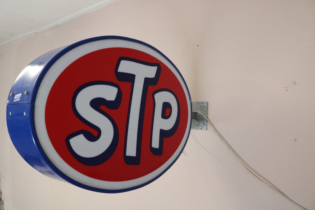 Stp Sign Exploding 1980s STP motor oil illuminated neon sign – The Sign Experience