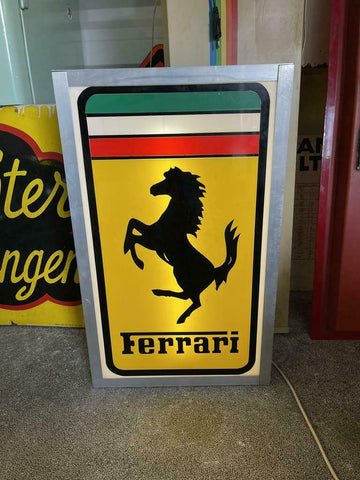 1980s Ferrari dealer illuminated sign