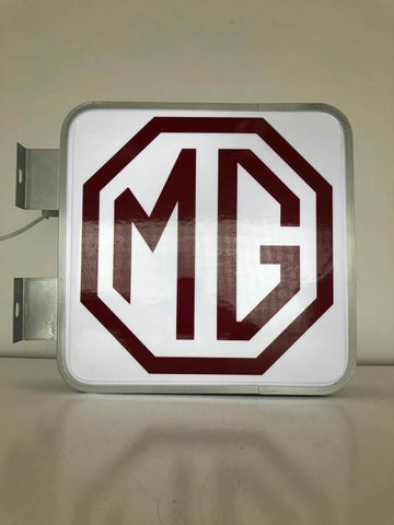 MG Dealership Garage Workshop Classic Car Illuminated Advertising Sign