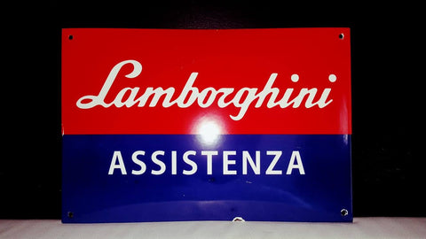 2000s Lamborghini enamel metal dealer sign