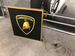 1990s Lamborghini official dealership double side illuminated sign