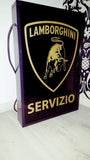 1990s Lamborghini Servizio official dealership illuminated sign