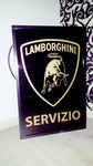 1990s Lamborghini Servizio official dealership illuminated sign